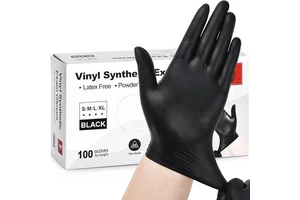 Custom Cleaning Beauty Salon Nail Art Tattoo Nitrile Vinyl Gloves Disposable Powder Free Kitchen Nitrile Vinyl Synthetic Gloves