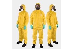 C6 Grade 87g HDPE Type3B 4B Nuclear Radiation and Heavy Chemical Disposable Protective Coverall