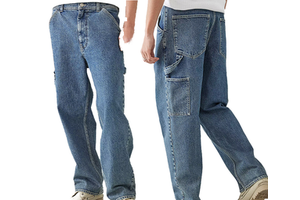 Straight Baggy Jeans Multi Pocket Casual Plus Size Mid Rise Cargo Eco-Friendly Windproof Breathable Spring Autumn Custom Men
