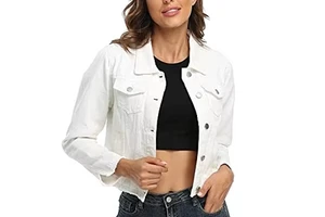 New Customized Jean Ladies Coat Fashion Indigo Denim Jacket Custom Medium Wash Button Front Denim Soft Jacket Wholesale