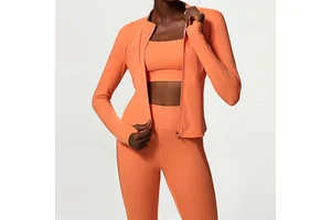New Yoga Women's Clothing 3 Pcs Plus Size Suits Long Sleeve Full Zip Running Sports Fitness Suit