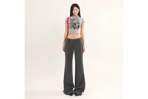American Retro Low Waist Spice Girl Wide Leg Flared Polyester Casual Pants New Style Western Women's Long Spring Pants