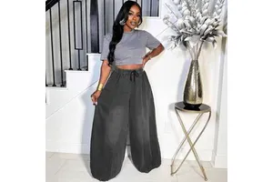 Trendy Women's Blue Cotton Jeans High Waist for Fashion
