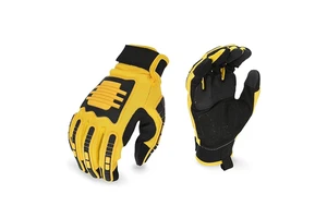 Professional Cotton Leather Hi Impact Gloves TPR Impact Safety Mechanic Gloves Heavy Duty Industrial Work Gloves