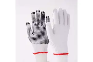 Customized Color Durable Safe Cotton Work Gloves 8 oz Thickness Thickened Wear-Resistant Breathable Dotted Safety Gloves