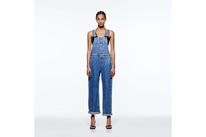 Custom Summer Hot Sale Fashion Design Pale Blue Denim Overalls High Waist Elegant Women Jeans Jumpsuit
