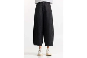 Premium Women's Denim Jeans Mom Style High Waist Tapered Leg Female Pants Vintage Wash Casual Denim Trousers