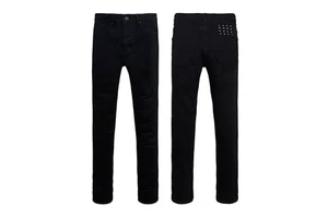 Mens Straight Leg Jeans Men's Classic Skinny Fitting Fashionable Washed Black Denim With Embroidery Casual Denim Trousers