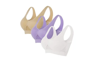 Wholesale Women Underwear High-strength Support U-Shaped Back Elastic Mesh Breathable Sports Bra Quickly Dry Gym Fitness Bras