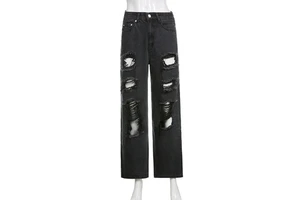 Custom OEM Ladies Pant Style Trousers Women's Jeans Pants Stretch Denim Plus Size Breathable Jeans Cargo Pants