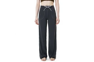 Large-pocket Yoga Pants Womens Spring Casual Trousers Highly Elastic Slimming Loose-fitting Wide-leg Mid-waist Workout Wear