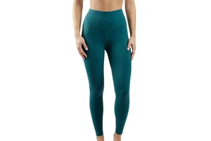Women's Slim Yoga Sports Leggings Knitted Stretch Quick Dry Anti-Bacterial Breathable Pockets Full Length Workout Pants