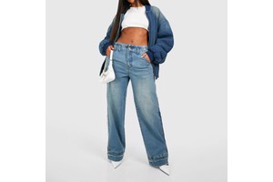 New High Quality Breathable Solid Ladies Knitted Oversize Stretch Denim Overalls Casual Eco-Friendly Distressed Plus Size Jeans