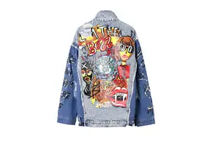 LILUO Women's Custom Jeans Jacket Wholesale Streetwear Denim Jacket Women Custom logo Jackets & Coats Bomber Unisex