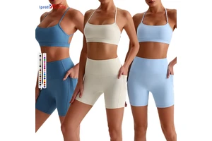 Custom Ladies Yoga Sports with Pockets Fitness Workout Gym Summer Comfortable Bottom Shorts Women Pants Quick Dry Breathable