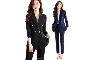 Plus Size Classic Women's Church Suit Professional Business Suit Jacket Long Pants Two-piece Set Women's Office Pants Jacket