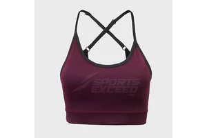 Women's Fitness Sports Bra Customized Color High Support Breathable Spandex/Nylon Front Logo for Sale