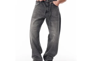 High Quality Vintage Washed Street Wear Baggy Denim Jeans For Men Pants Wide Leg Plus Size Straight Oversized Men's Jeans