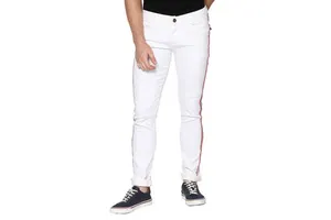 Men's Overalls Distressed Straight Jeans Washed Slim Mid Waist Breathable High Street True to Size