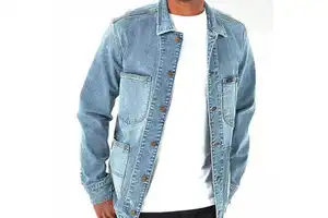 OEM Customizable Winter Men's Casual Denim Jean Jacket 100% Cotton Button-up Coat Oversize Design High Quality Quick Dry