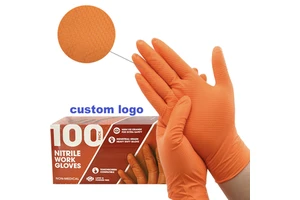 8 Mil Heavy Duty Mechanic Repair Industry Custom Logo Diamond Texture Latex Free Powder Free Nitrile Disposable-gloves Gloves
