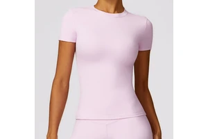 Spandex Seamless Customized Personalized Backless Yoga Top Gym Quick Dry Running Sports Yoga Top Short Sleeve