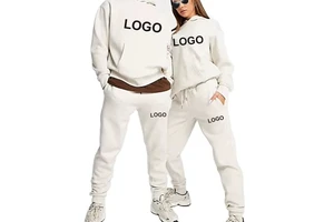 Wholesale Winter Elastic Waist Custom Logo Jogging Suits Plain Solid Color Hoodie Men Sweatersuit Tracksuit Men Sport Sweat Suit