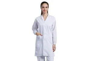 H-1120 Custom Men's Long Sleeve White Robe Doctor Safety Product Thick Lab Coat Other Security Products
