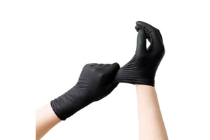 Histay Disposable Powder-Free Vinyl Safety Examination Gloves Silicone-Free Tear-Resistant 23-25cm Length Black
