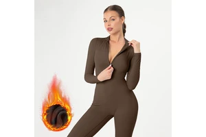 Hot Selling Winter Women Jumpsuit Yoga Jumpsuit Rts Zipper Sport Clothes Fitness Bodysuit Yoga One Piece Gym Jumpsuit Warm