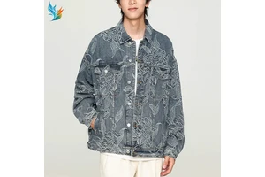 Custom Fashion Clothing Men's Denim Jackets Streetwear Designer Embroidered Denim Jacket Manufacturer Customized