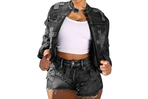 women's jeans set Denim suit for women Street hipster pantsuit Denim Jean Set Women Two Piece 2026