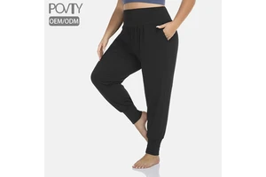 POVTY Custom Printed High Yoga Waist Women's Cozy Soft Casual Loose Joggers Pants with Pocket Plus Size Yoga Joggers Sweatpants