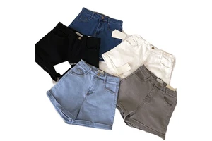 Fashionable Solid Skinny Denim Shorts Summer Bandage Stretch Short Women Jeans Shorts Women Denim Cross Hot Sexy Girl Jeans