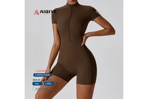 8294 High Quality Custom Logo Women's Gym Jumpsuit Sexy Female Yoga Bodysuit Sports Fitness One Piece Jumpsuit