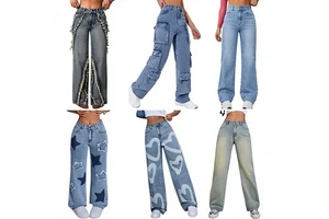 2026 Factory Clearance Cheap Stretch Slim Fit Women's Bell Bottom Jeans Fashion Casual Polyester/Cotton Summer Mixed Shipment
