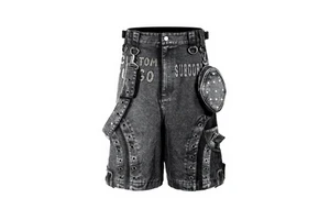 2026 Custom OEM/ODM Plus Size Baggy Multi Pocket Cargo Washed Relaxation Button Fly Denim Shorts For Men