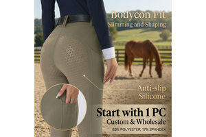 Women's Full Seat Silicone Grip Riding Pants With Pockets Equestrian Breeches Quick-Dry Tight Fit For All Women Riders