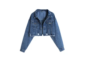 2023 Hot Selling Spring Autumn Blue Denim Jacket Women Short Jean Denim Coat Ladies Bike Jackets Woman Apparel