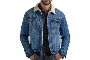 New Arrival Wholesale Coated Winter Men's Denim Jean Jacket with Cotton Lining Viscose Shell Windproof Casual