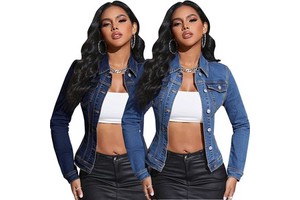 Y218619 Custom Ladies Denim Jacket Women Classic Casual Stretch Long Sleeve Turn-Down Collar Autumn Jean Jacket With Pocket