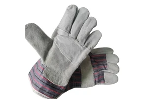 Heavy Duty Durable Cowhide Leather Industrial Work Gloves Heat Resistant Waterproof Anti-Slip Breathable Silicone-Free Safety