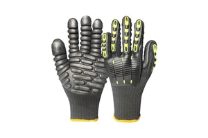 Custom TPR Anti Vibration Work Gloves, Shock Proof Impact Reducing Latex Coated Foam Finish Safety Gloves Luvas Guantes