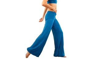 Hot Sale Wide Leg Yoga Pants Loose Solid Color Front Pleated Polyester Casual Pants Fashion Women Sports Trousers