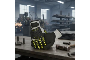 TPR Anti-Impact Cut Resistant Safety Gloves Nitrile Coating HPPE Liner ANSI/ISEA Cut Level 5 for Oilfield Mining Industrial Use
