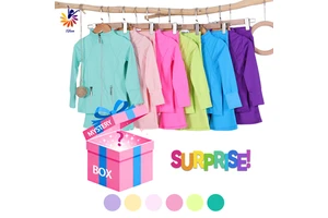 Girls Trendy Yoga Set Boutique Mystery Box Slim Zip Top Long Sleeve Flared Tight Pants