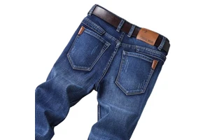 Custom Men's Straight Jeans Casual Trousers Large Size Men's Denim Stretch Pants