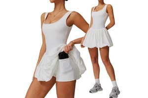 New Design Sports One Piece Jumpsuits Gym Women Tennis Skirt Jumpsuits Bodysuit Stretchy Sports Tops Suit Golf Clothing Dress