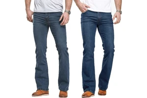 OEM Custom Mens Boot Cut Plus Size Jeans Slightly Flared Slim Fit Skinny Blue Black Trousers Classic Male Stretch Denim Pants