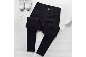 Spring and Autumn New High Waist Jeans Women's Ninth Denim Pencil Pants Elastic Pencil Jeans